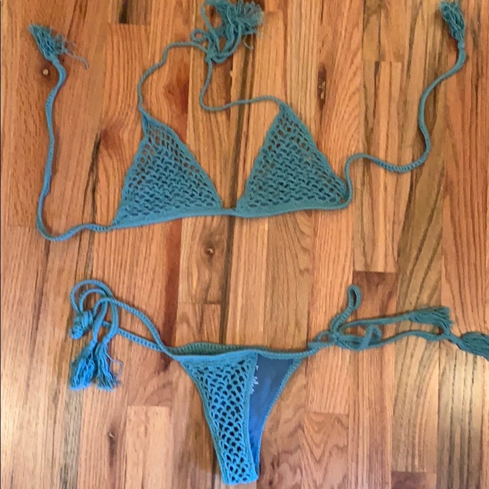 midnight swim real avalon crochet bikini set